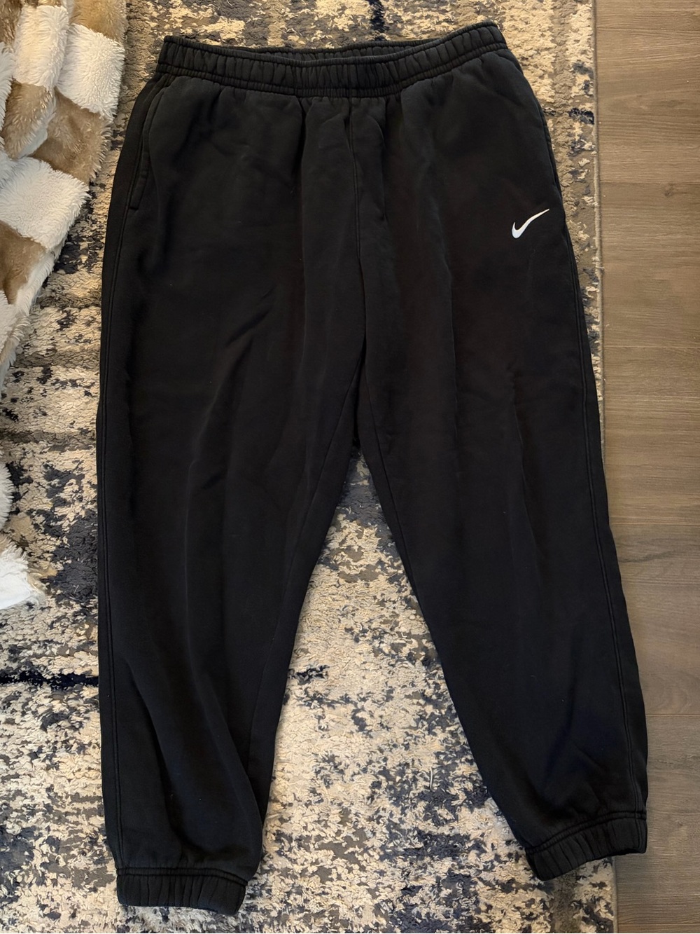 Nike Black Womens Sweatpants with White Swoosh